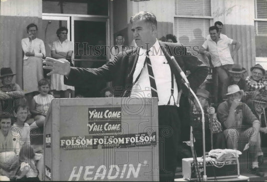1962 Press Photo James Folsom campaigns for governor at Scottsboro - abna35759-Historic Images