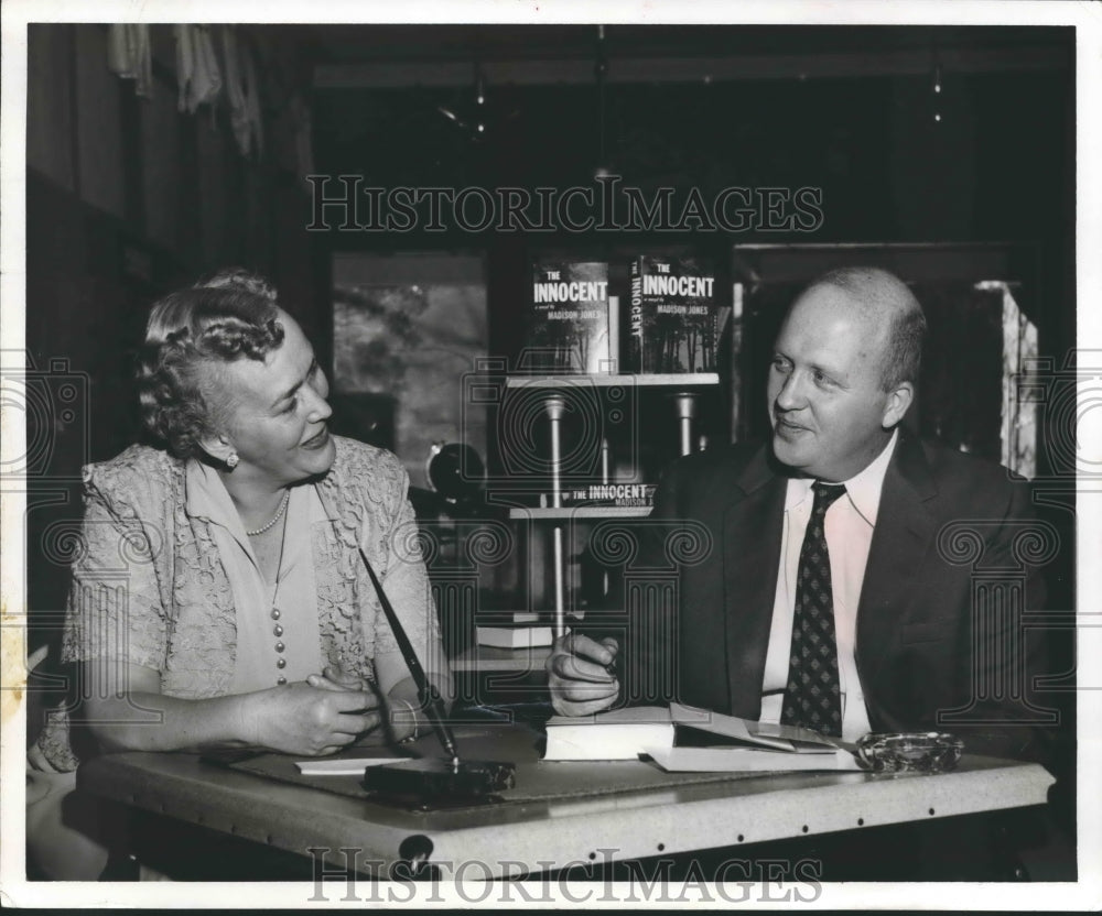 1957, Madison Jones, autographs book for unidentified lady, Alabama - Historic Images