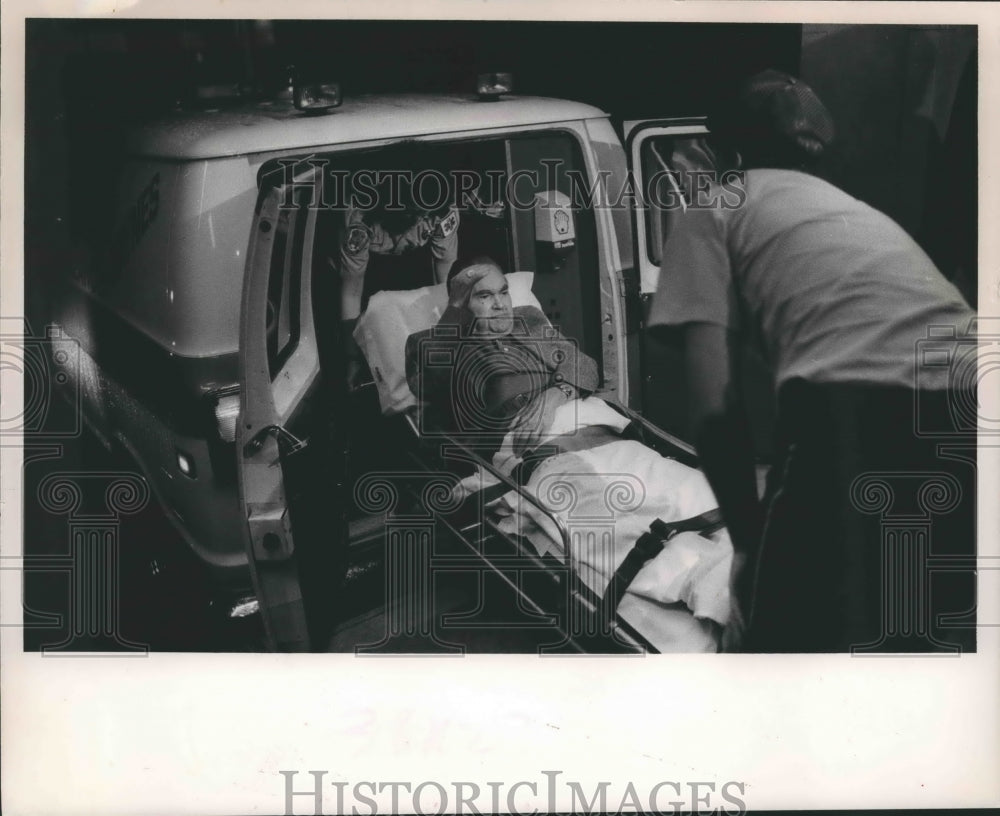 1989 George Wallace taken to VA Hospital in Ambulance - Historic Images