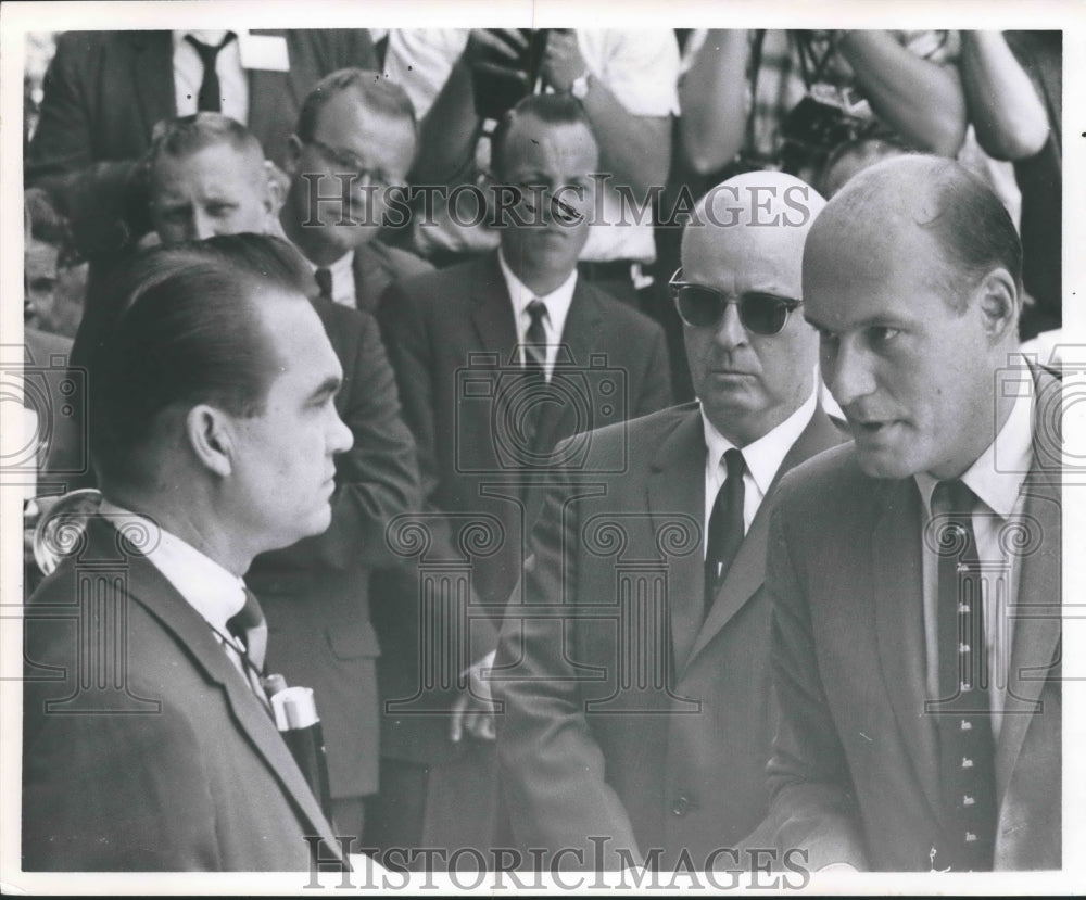 George C. Wallace with Nicholas Katzenback and Others at School-Historic Images