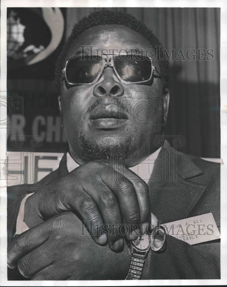 1974, Reverend Frank Joseph Lee, Blind Minister with special Watch - Historic Images