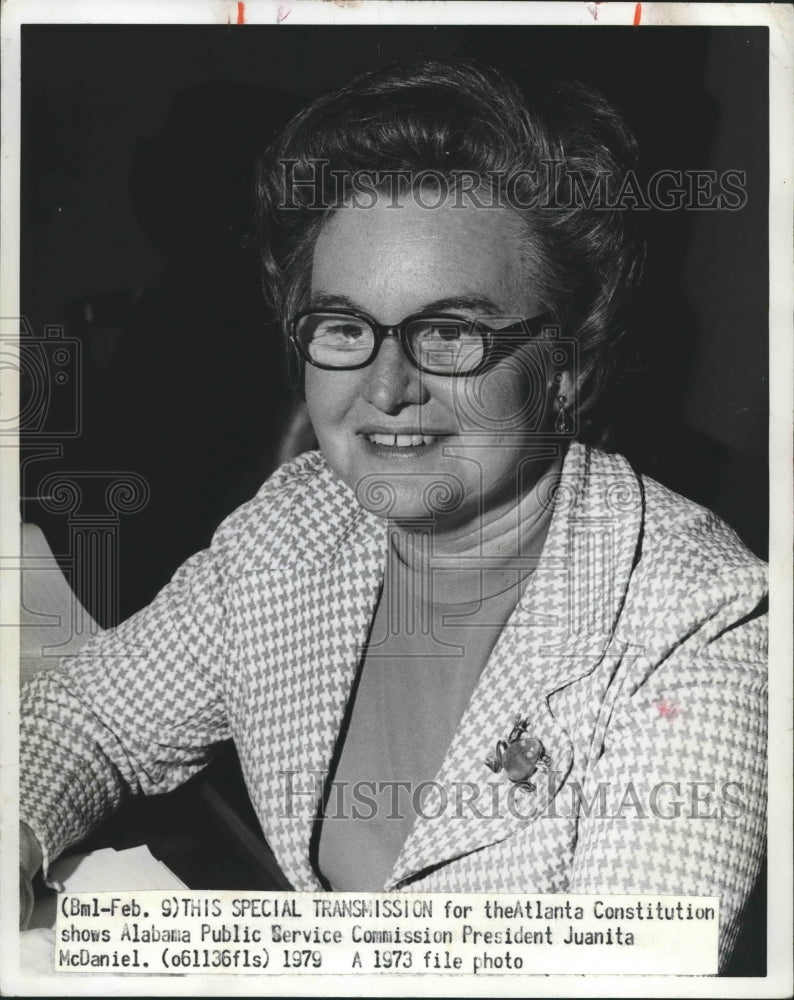 1973 Press Photo Mrs. Juanita McDaniel, Public Service Commission President - Historic Images