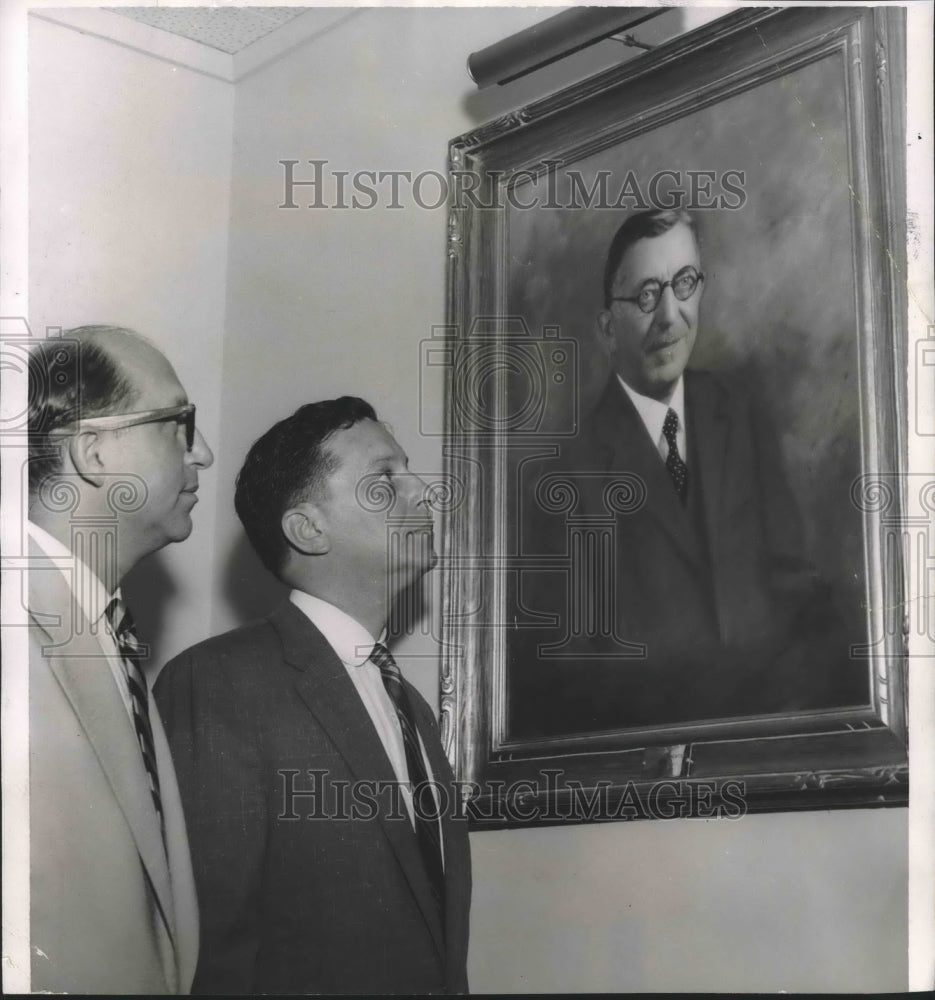 1956 Rabbi Milton L. Grafman and Mayer Newfield with Rabbi Portrait-Historic Images