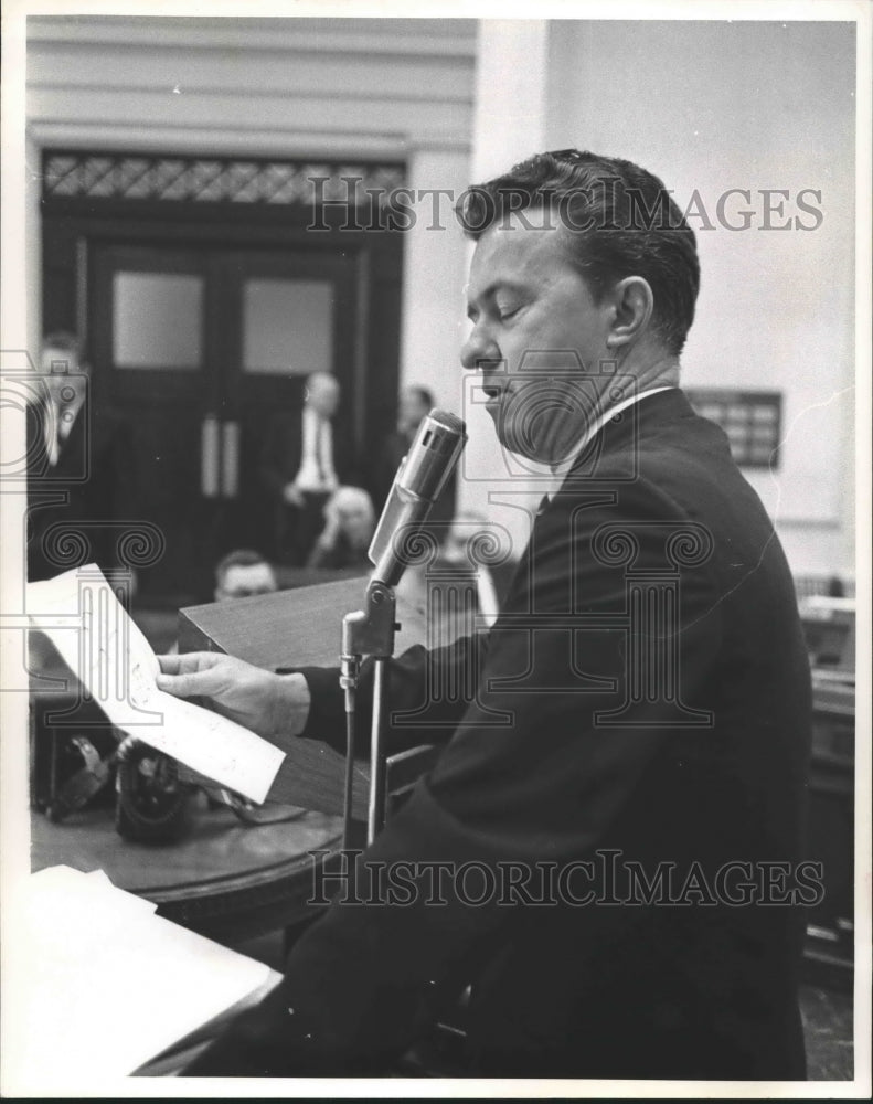 1965 Press Photo Politician Senator Jimmy McDow of Shelby County, Alabama - Historic Images