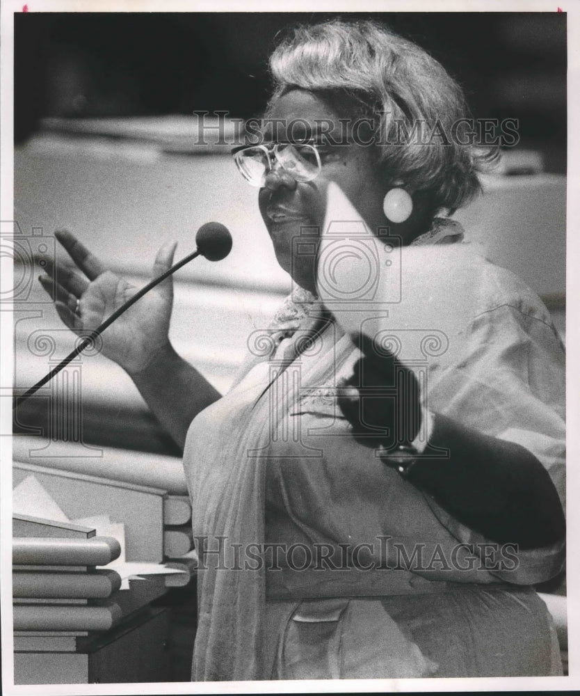 1991 Representative Bobbie McDowell, Democrat of Bessemer talks - Historic Images