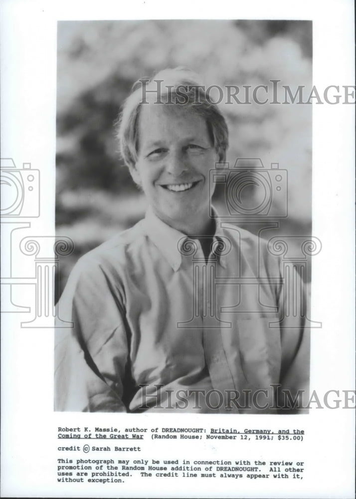 1991 Press Photo Robert K. Massie, Author of Dreadnought Book - abna36650 - Historic Images