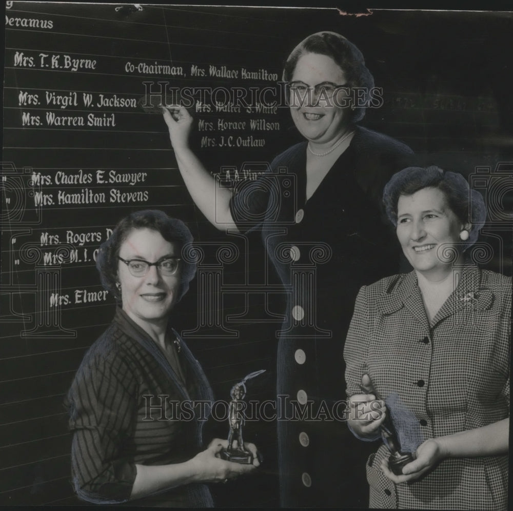 1953, Leaders of Women&#39;s Division at Northwest with Chesterita Awards - Historic Images