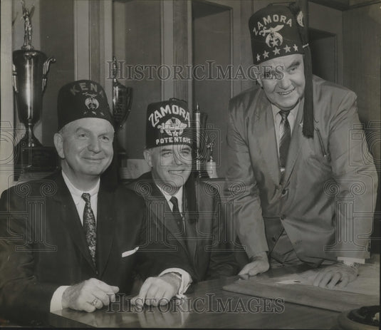 1963 Press Photo Shriners Doctor David McCoy, Orville F. Rush, George Mattison - Historic Images