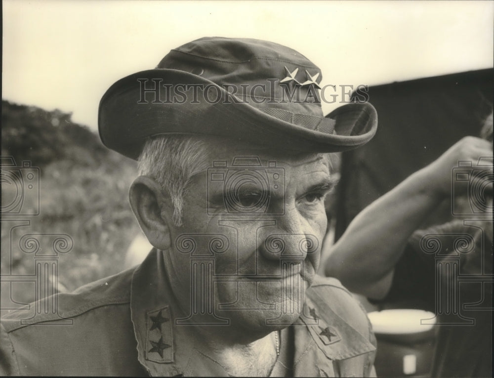 1985, National Guard General Allen Hornsby, Shown in Panama - Historic Images