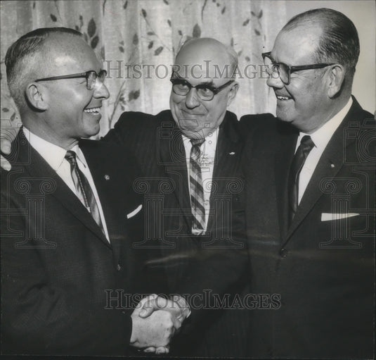 1962, Better Business Bureau President Andrew J. Lewis & executives - Historic Images