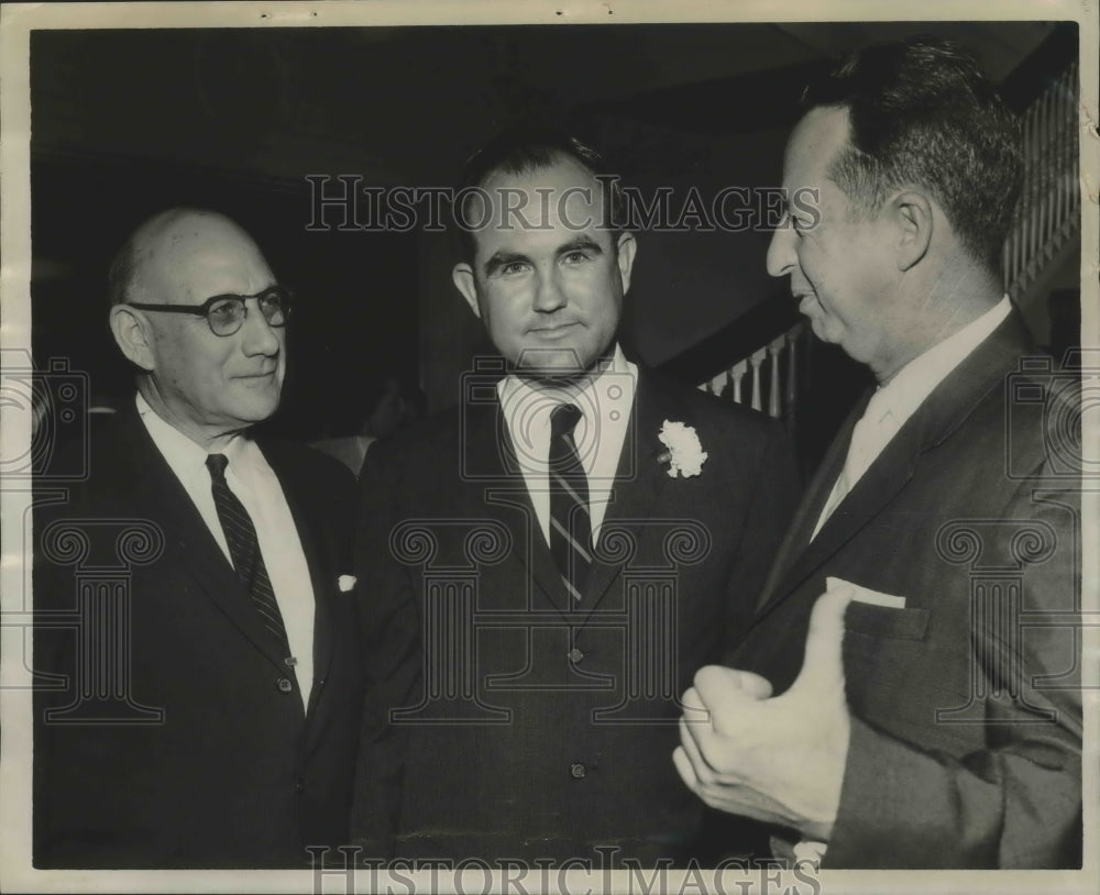 1961 Press Photo Editor Harold May and Governor Patterson with Third Man - Historic Images