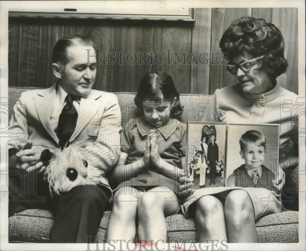 1972, Mr. and Mrs. Horace Levan, Birmingham couple with daughter - Historic Images