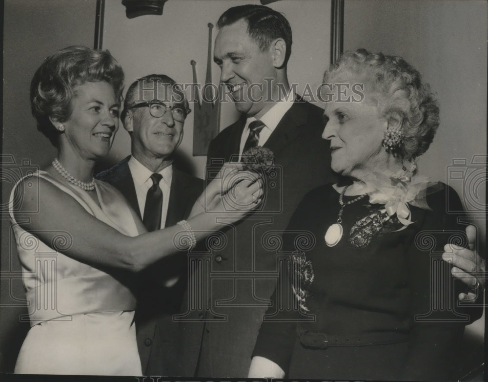 1968, Mrs. McTyreire, Pins Flower on Alabama Politician John Buchanan - Historic Images