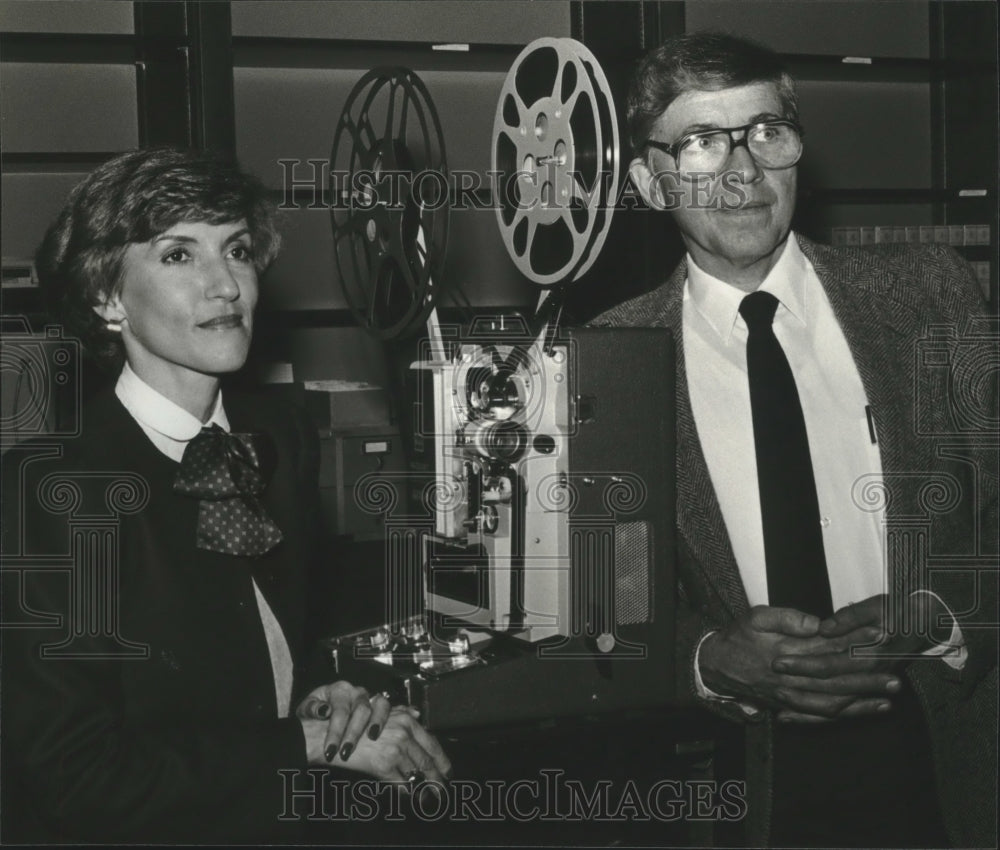 1987, Anita Miller, Service Guild of Birmingham, left, and Mel Knight - Historic Images