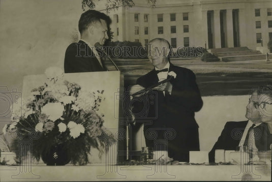 1962, Jimmy Lawson receives award for 39 years of service - abna37437 - Historic Images
