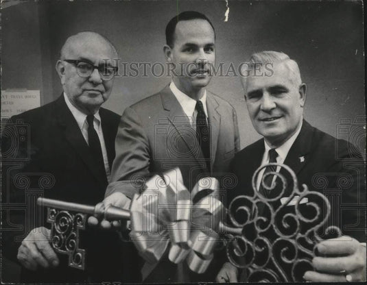 1967, Mayor George Seibels Presents Richard Pizitz with Key to City - Historic Images