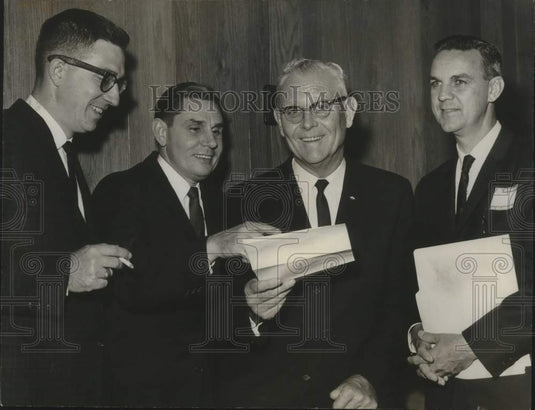1962, Louis McHardy & 3 men, Probation & Parole Assoc. Meeting - Historic Images