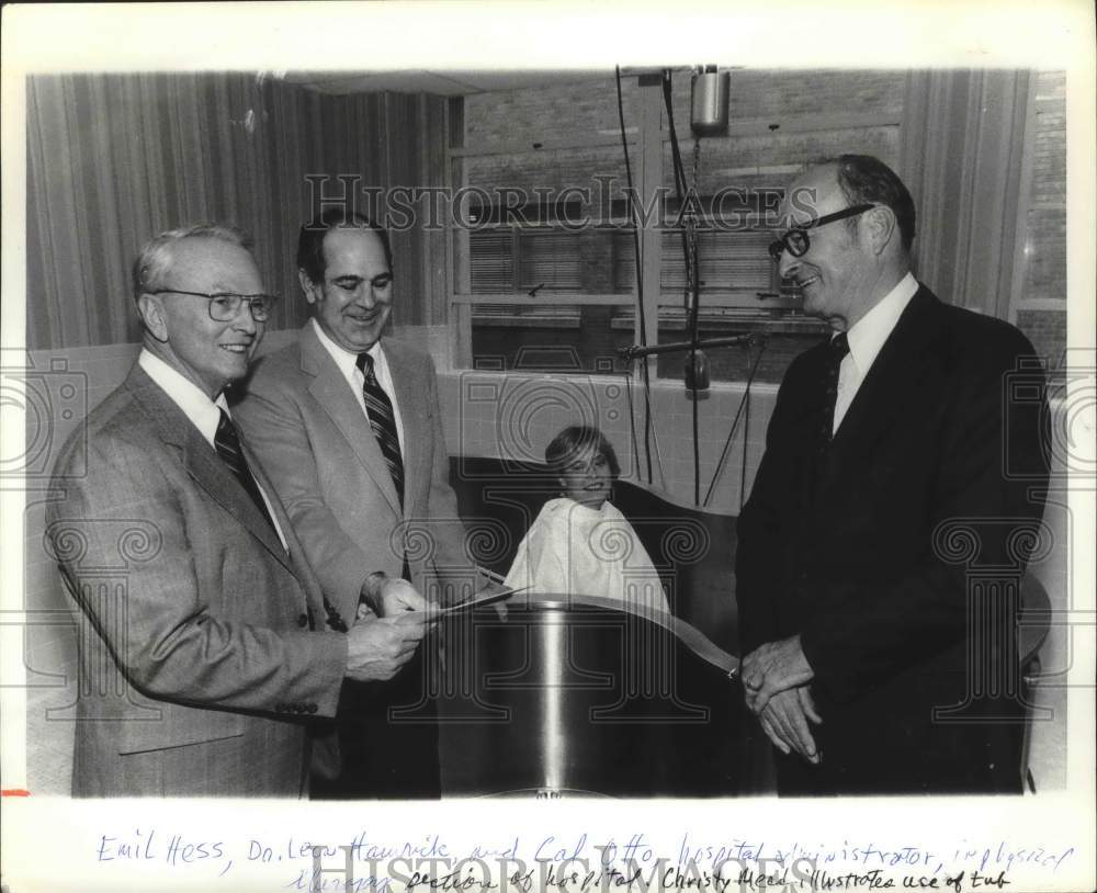 1981 Press Photo Cal Otto, Lloyd Nolan Hospital Administrator, Fund Raising - Historic Images