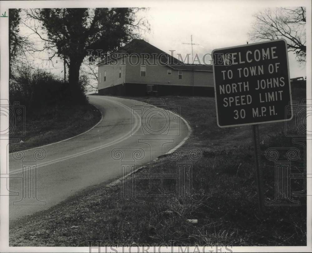 1987 Press Photo Entrance to North Johns, Alabama - abna37827 - Historic Images