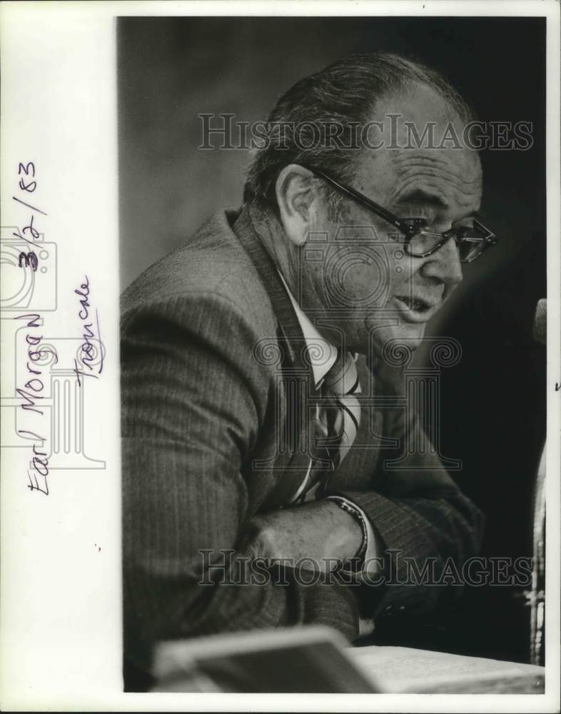 1983 Press Photo Earl Morgan, Jefferson County District Attorney, Alabama - Historic Images