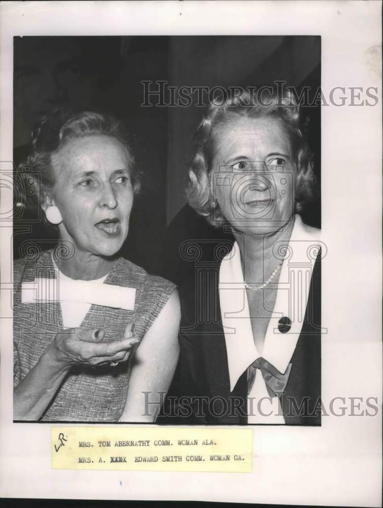 1964 Press Photo Mrs. Tom Abernathy &amp; Mrs. A. Edward Smith, State Republicans - Historic Images