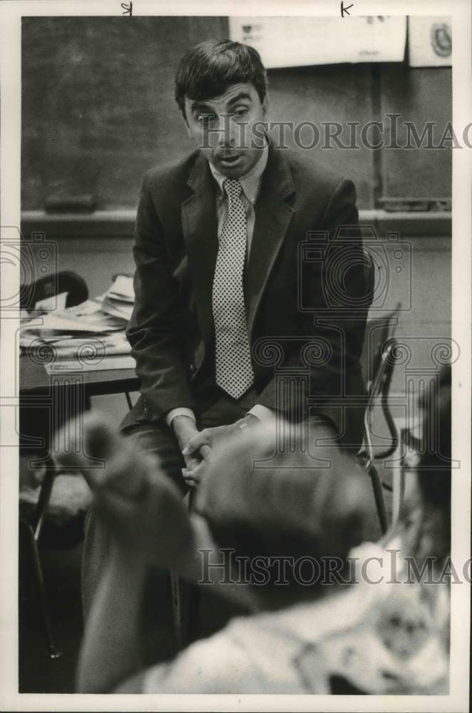 1989 Press Photo Mayor Frank Skinner With Students at Bluff Park Elementary - Historic Images