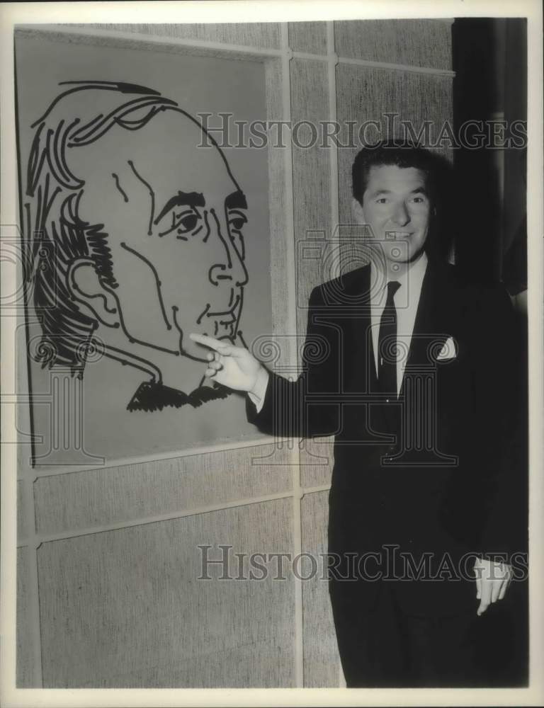 1958, Jack Narz, television host, at drawing - abna38466 - Historic Images