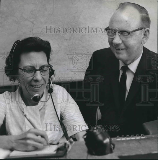 1966, Goodwill Worker of the Year, Mrs. Evelyn Brown, Howard Sandlin - Historic Images