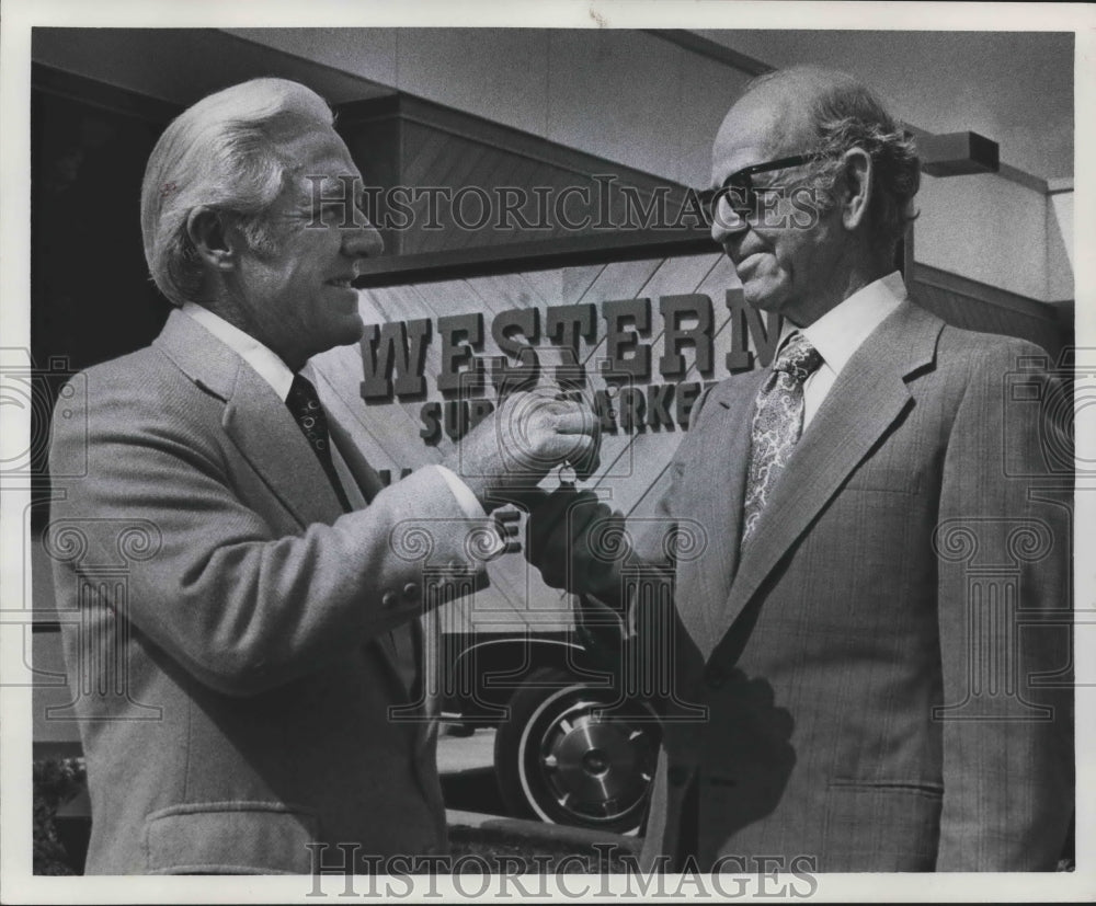 1978, John Godwin, Right, Wins Car in Market Celebration, Alabama - Historic Images