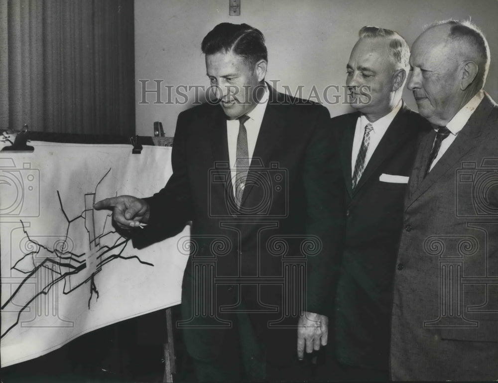 1961 Press Photo City traffic Analyst, Ben Robinson, Roper Dial, Sidney Smyer - Historic Images