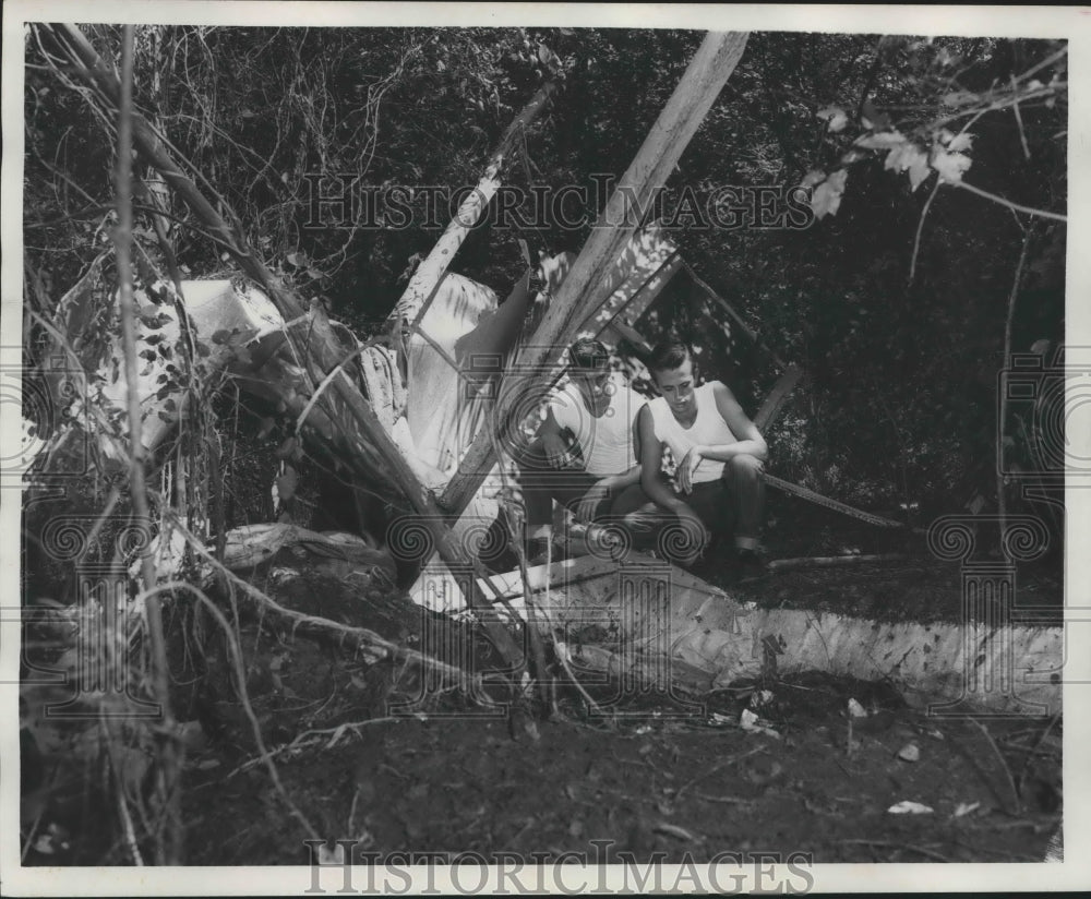1956, Boys Examine Remains of Whiskey Still, Alabama - abna39576 - Historic Images