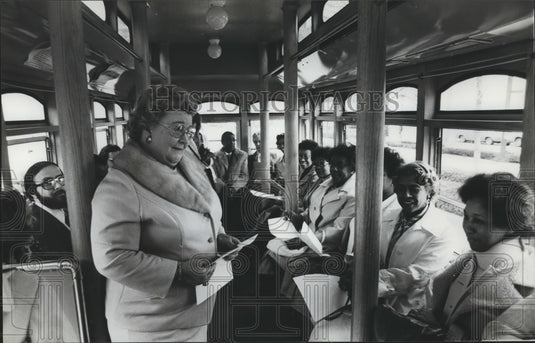 1979, Mrs. Henry Schaffner Calls Meeting to Order on DART, Alabama - Historic Images