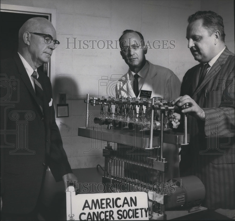 1964, Doctor Frank M. Schabel with Others and Cancer Research device - Historic Images