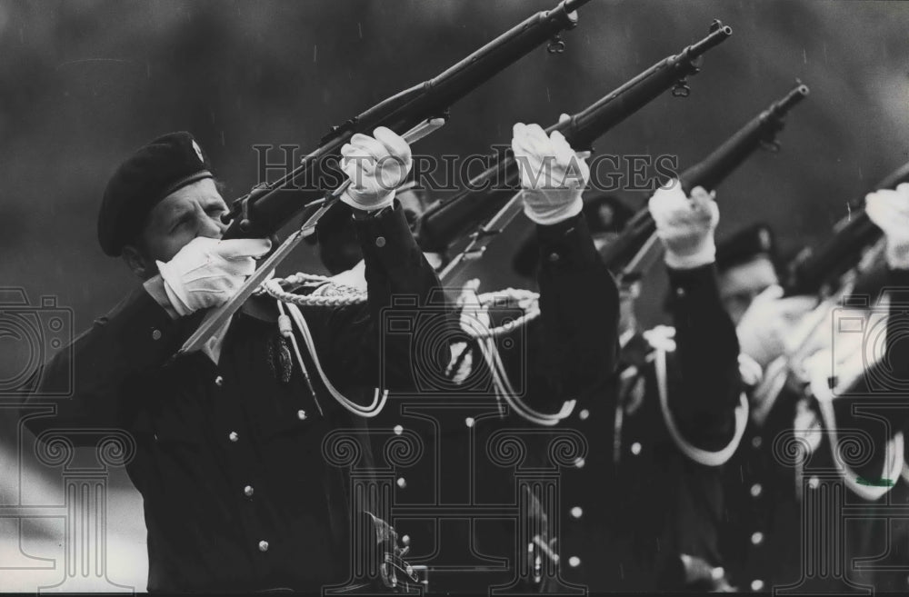 1982, Winston County Sheriff - Honor Guard at Funeral of James Taylor - Historic Images