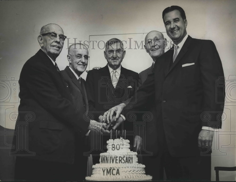 1965 Press Photo Robert Jemison, L.P. Munger, Others, YMCA&#39;s 80th Anniversary - Historic Images