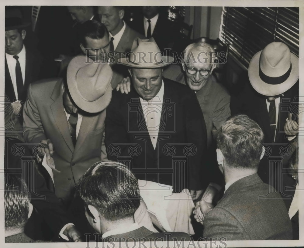 1958 Press Photo A.W. Todd, Politician, In Crowd - abna39966 - Historic Images