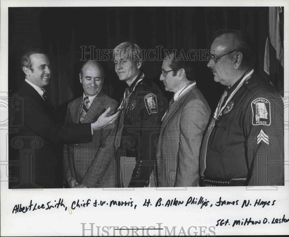 1981, Representative Albert Smith and Midfiled police officers - Historic Images