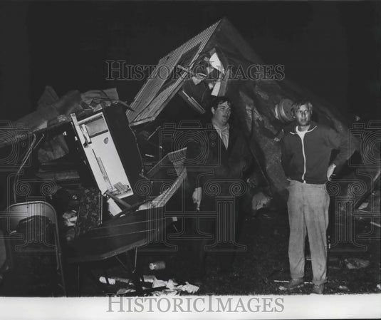 1975 People Survey Damage Caused by Tornadoes in Alabama - Historic Images
