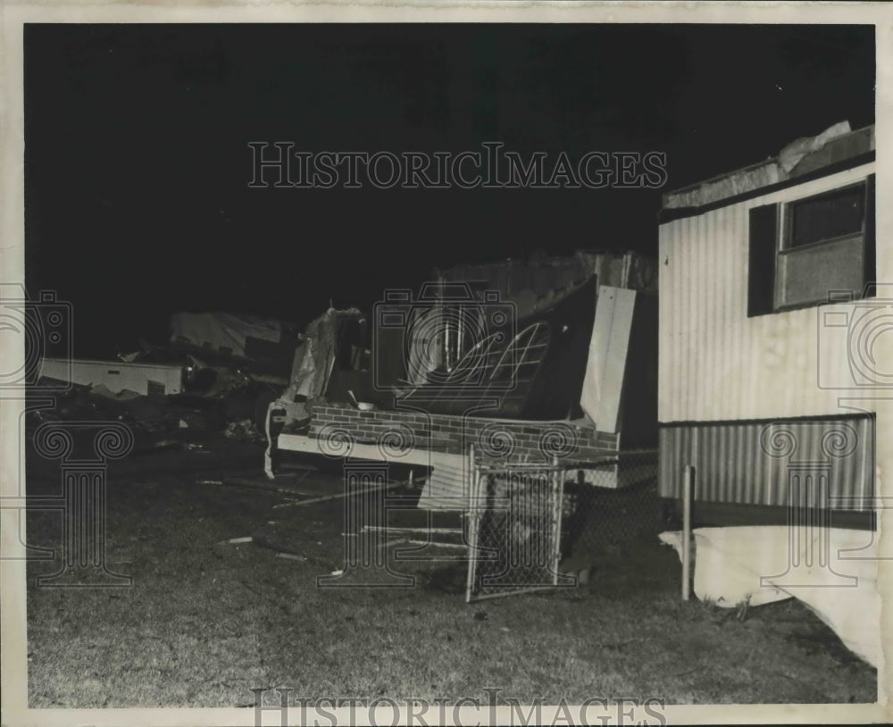 1975, Mobil homes damaged by tornado, Alabama - abna40055 - Historic Images