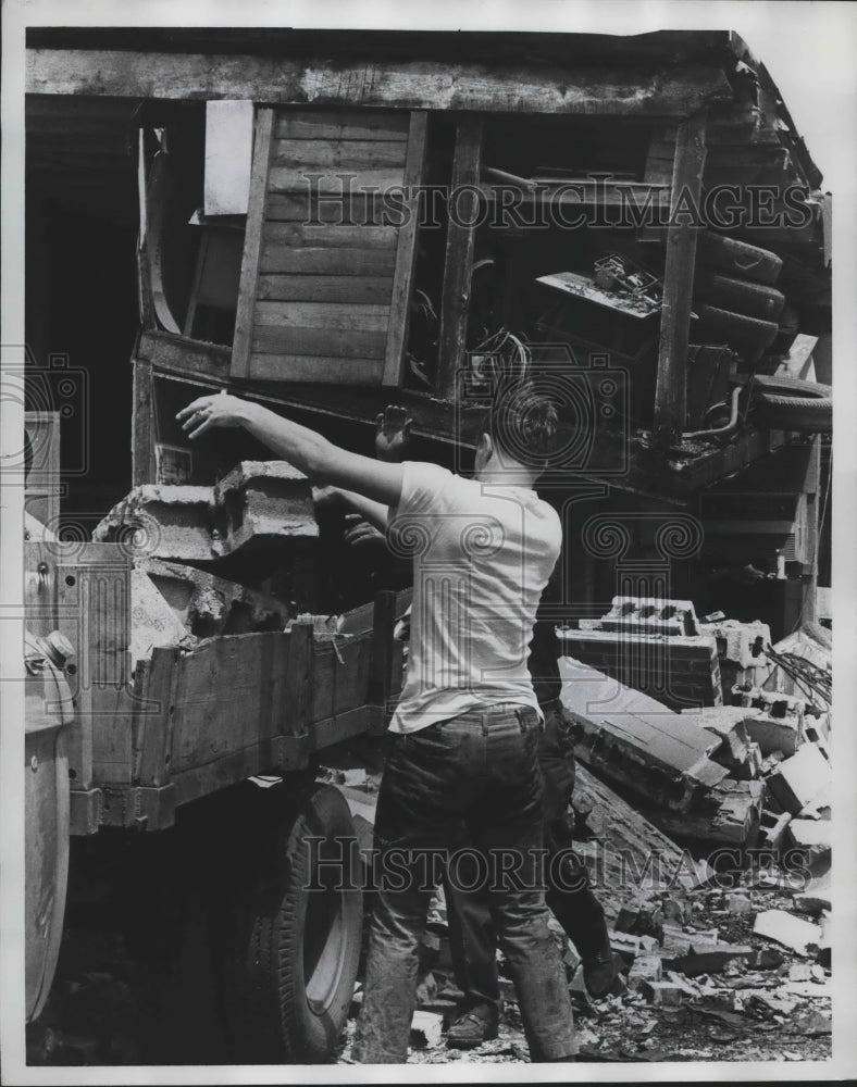 1967, Men Sort Through Tornado Debris, Alabama - abna40241 - Historic Images