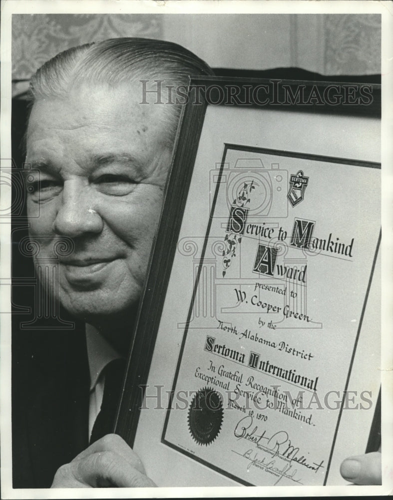 1970 Press Photo W. Cooper Green, Jefferson County Commissioner - abna40343 - Historic Images