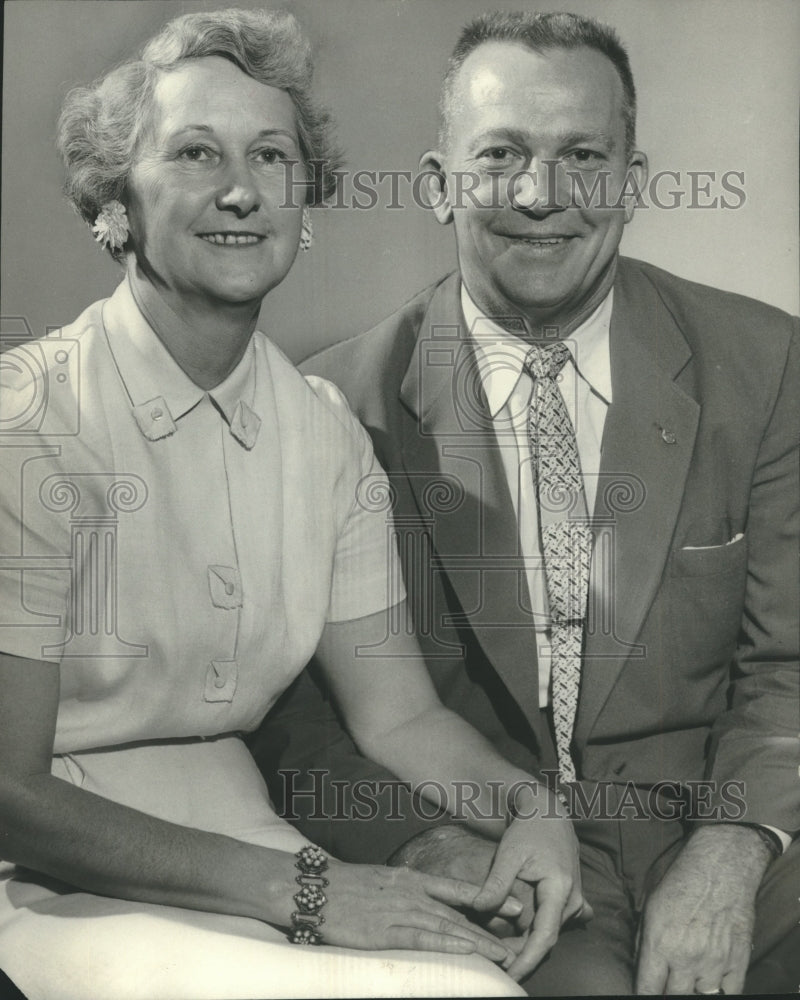 1956 Press Photo Mr. and Mrs. J. T. Waggoner, city commissioner and his wife - Historic Images