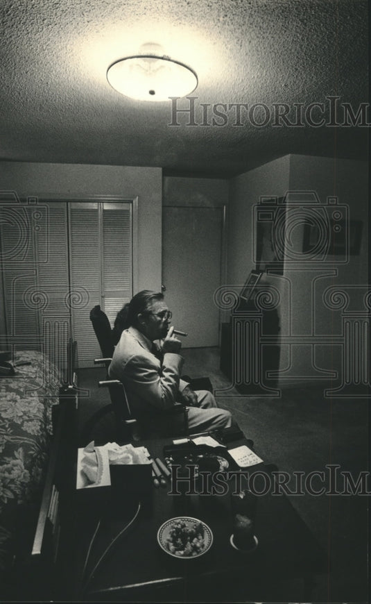 George C. Wallace watching Election Returns on Television - Historic Images