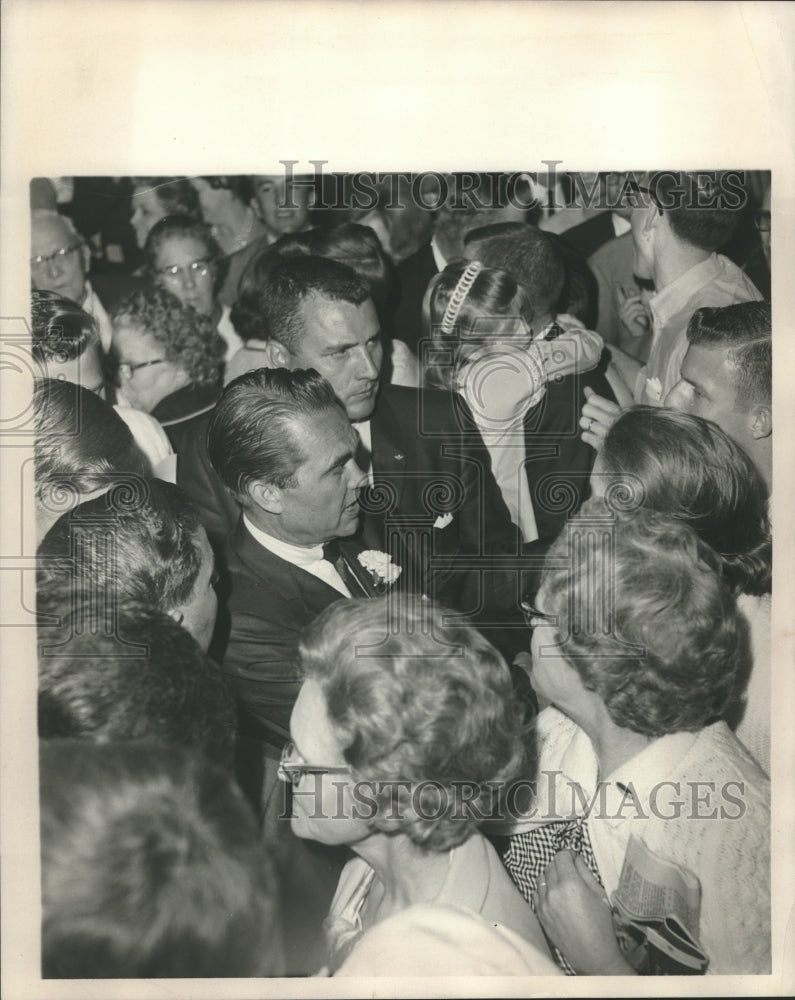 1966, Alabama Governor George Wallace campaigns for wife in Gadsden - Historic Images