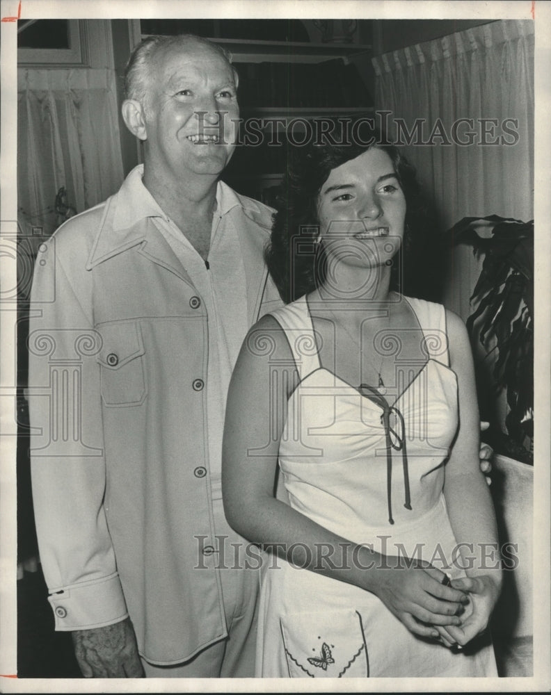 1977, Poinsettia debutante Courtney Lambert, father James G. Lambert - Historic Images