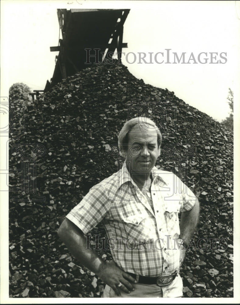 1979 Jim Parrish, Winston Mining Superintendent in front of coal - Historic Images