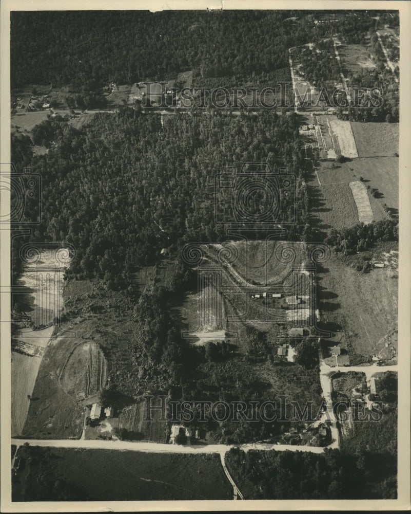 1953 Press Photo Aerial View of area where Mrs. Frances Pilgrim was found-Historic Images