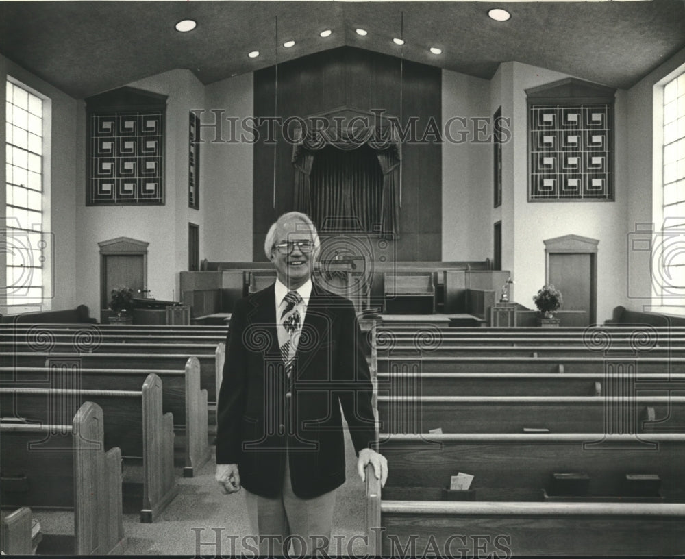1979, Reverend George Slater inside Irondale First Baptist Church - Historic Images