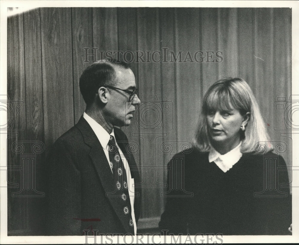 1990 Press Photo William Slagle with Attorney - abna41255 - Historic Images