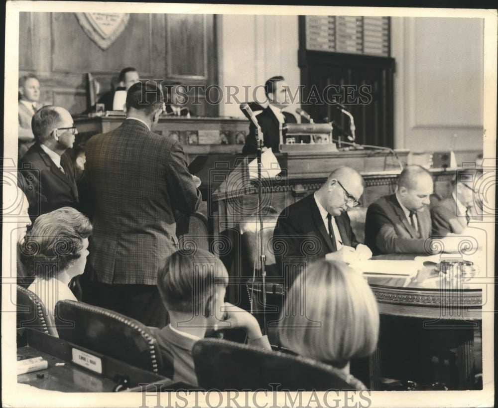 1965, Governor George Wallace addresses Legislature - abna41374 - Historic Images